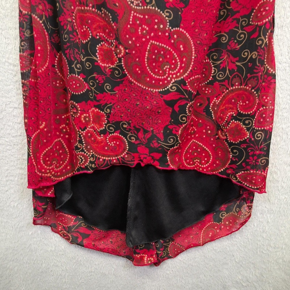 Y2K Vintage Rampage Dress Women M Red Black Asymmetrical Whimsigoth Fairy Floral - Picture 15 of 16